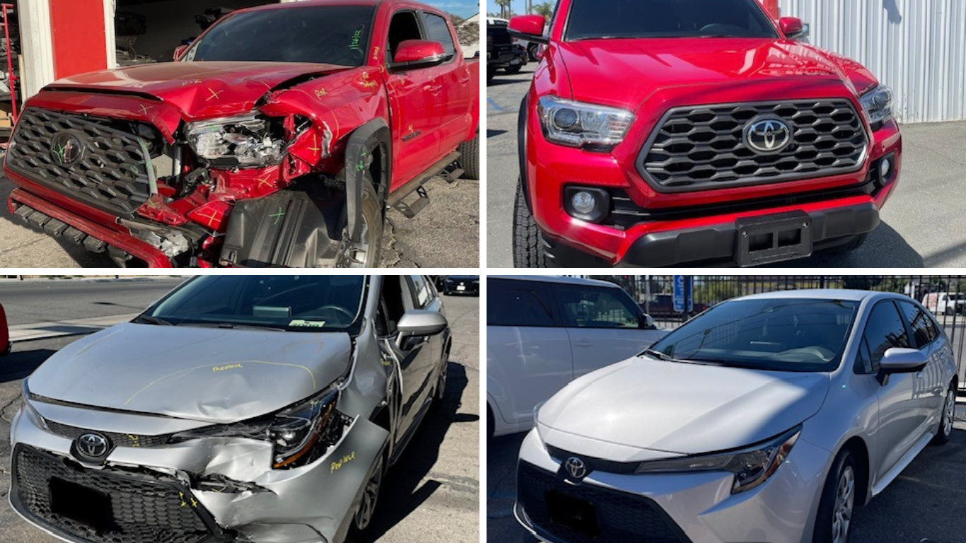 Before and after rgrey toyota tundra Chairas collision center in jarupa valley